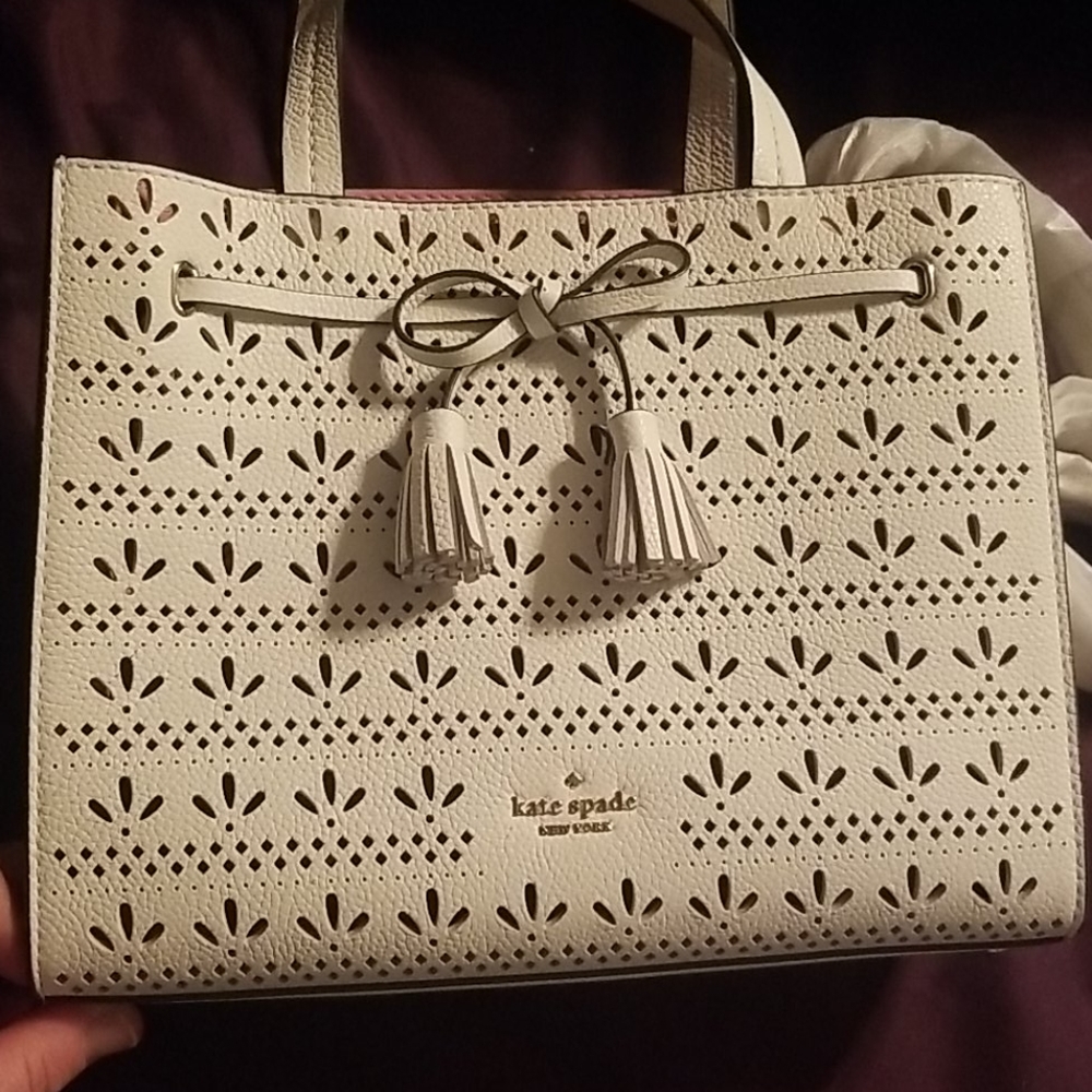 Hayes perforated small satchel